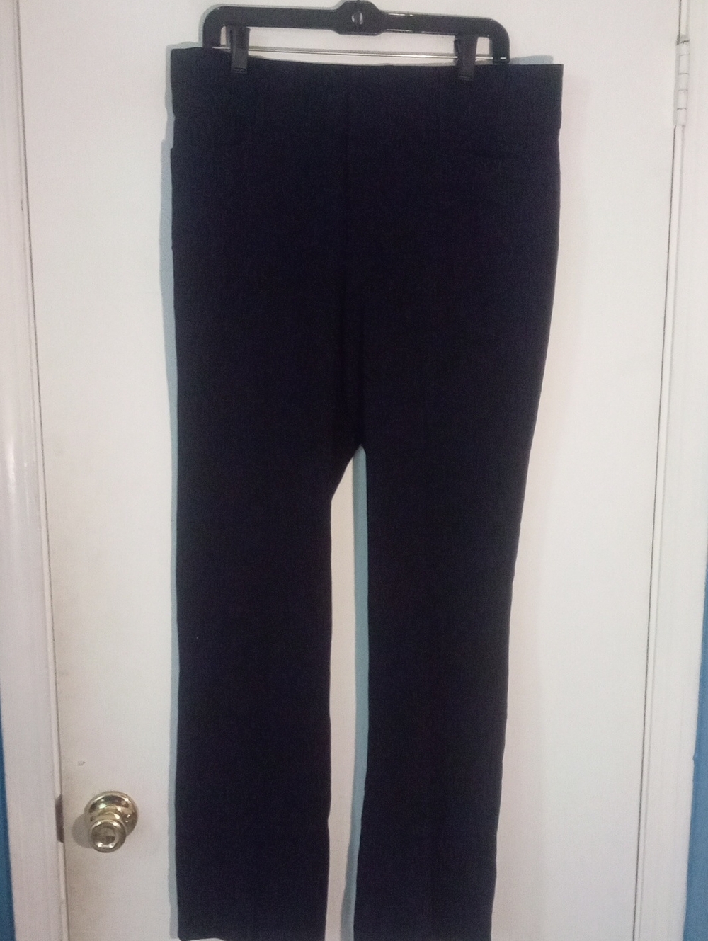 * Nine West Black Knit Stretch Pants 12 Long NWT $40 Tummy Control
